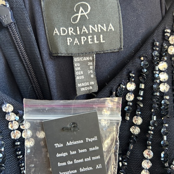 NWT Adrianna Papell sleeveless beaded gown in midnight - Picture 5 of 6